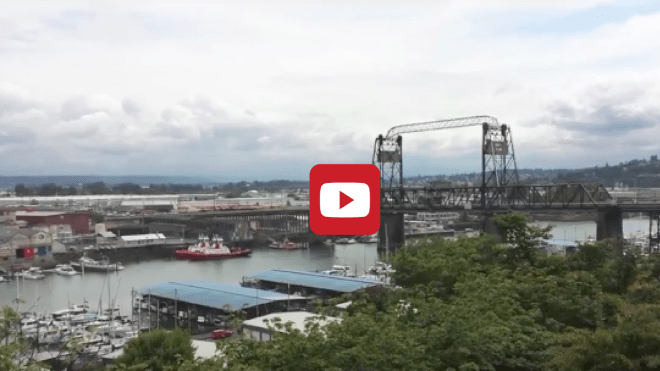 Still image from documentary of the Port of Tacoma